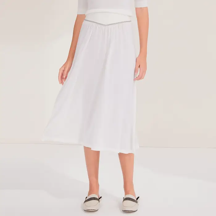 Femmes 100% laine jupe fluide ceinture élastique décontracté a-ligne Style