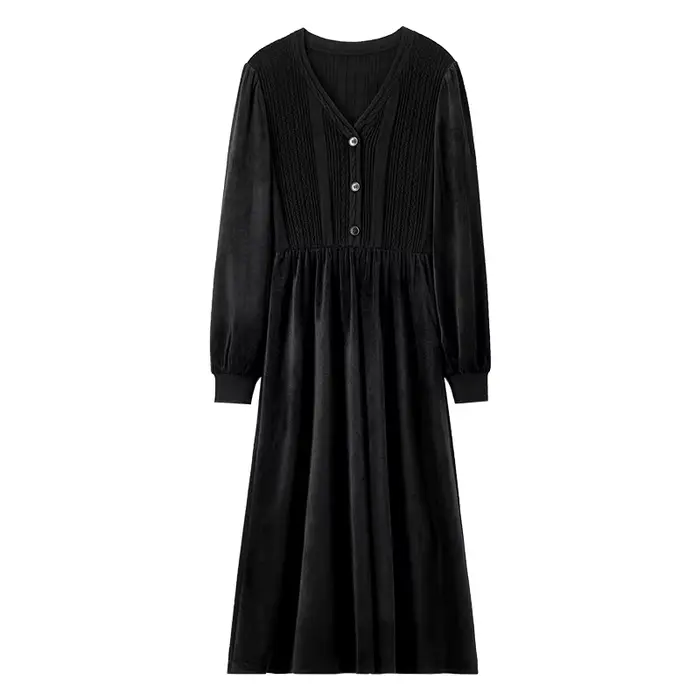 SENTUBILA Robes à manches longues pour femmes en velours côtelé