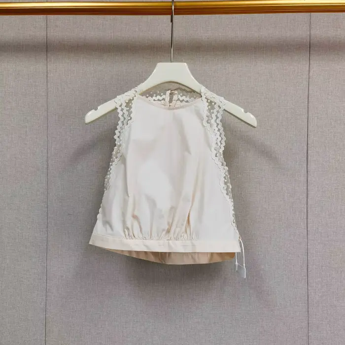 Jupe mi-longue évasée à taille haute pour femme avec bordure en dentelle ou débardeur court sans man