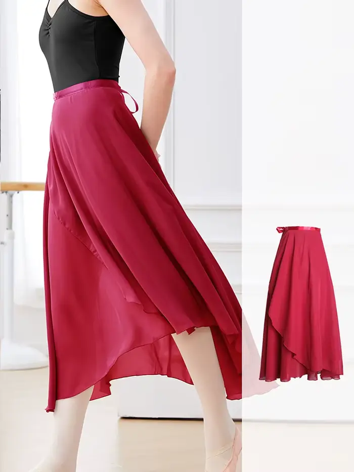 Jupe de ballet enveloppante pour femmes adultes en mousseline douce pour la danse classique, les cours de ballet et les spectacles