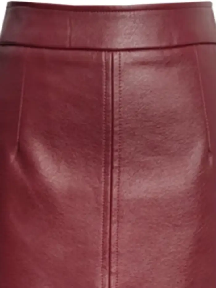 Jupe crayon longue en similicuir souple Lautaro pour femme avec fentes avant et poches