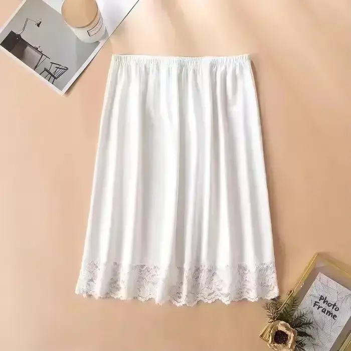 Sous-jupe fine d'été pour femmes, demi-slip, mode, taille haute, élastique, Anti-pénétration, doublu