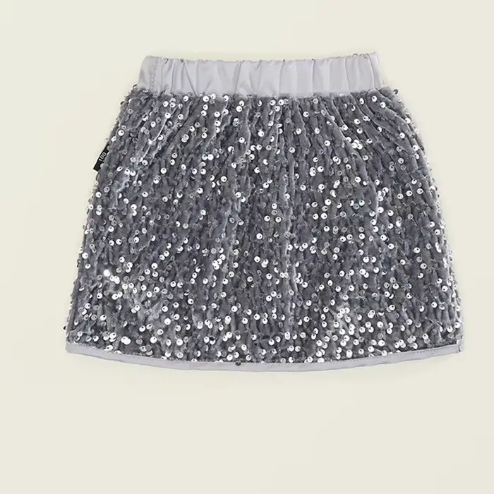 Jupe courte polyvalente à paillettes pour filles, demi-jupe trapèze légère de luxe à la mode pour en