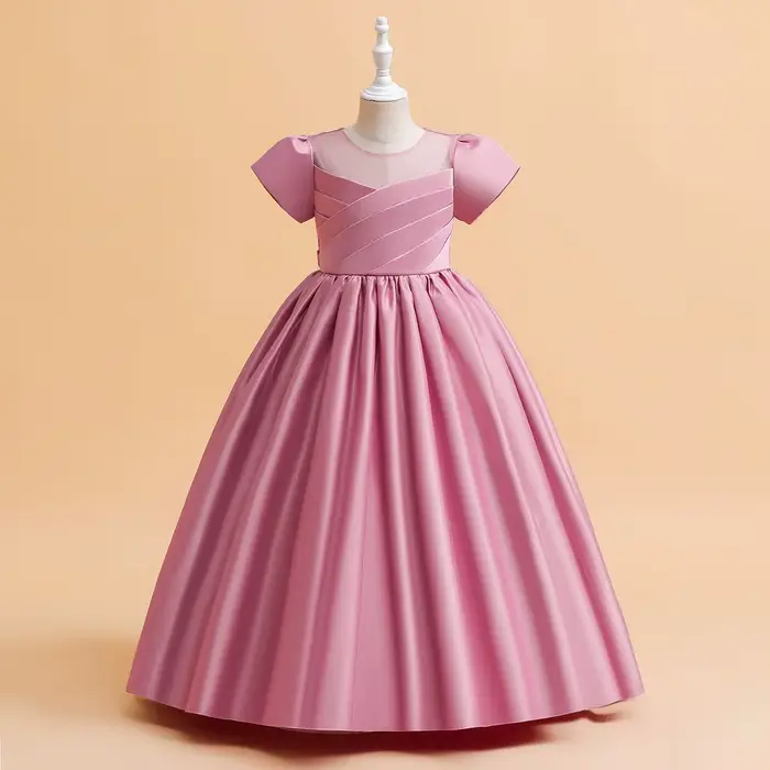 Robes de demoiselle d'honneur élégantes pour filles, robe de soirée de mariage blanche, longue robe 