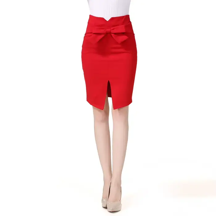 Nouvelle jupe crayon HELABES pour femmes, longueur aux genoux, style chinois, haute élasticité, tour de taille empire, teinture à nouer, nylon coton, décoration arc, élégante et confortable pour toutes les occasions