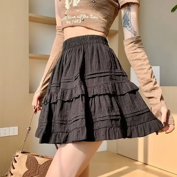DongCMY – jupe de style Ballet pour femmes, jupe de tempérament doux, taille haute, amincissante, gâ