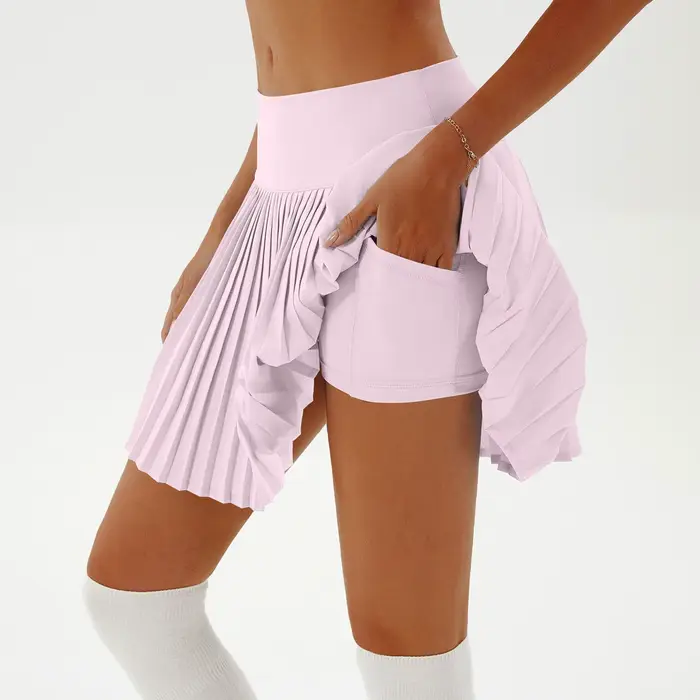 Jupe plissée de Tennis pour femmes, avec doublure intérieure, taille haute, Sport, Fitness, Yoga, Go