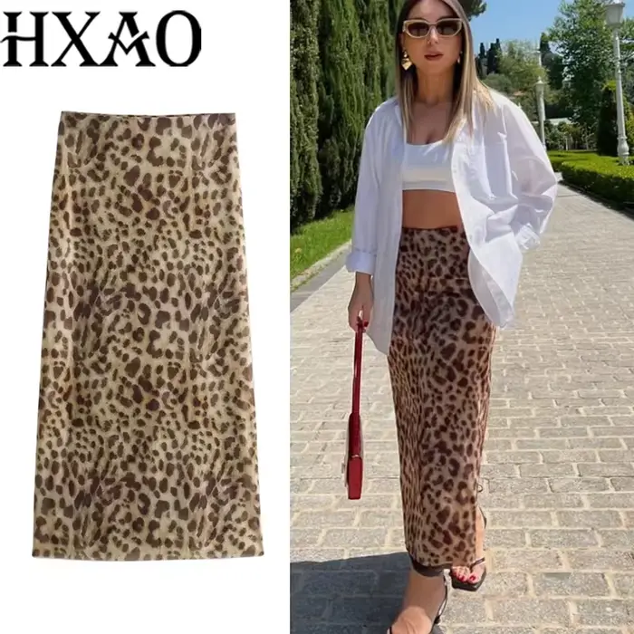 Jupe Léopard Vintage Polyestère Taille Haute Femmes Style Audacieux Occasions Spéciales