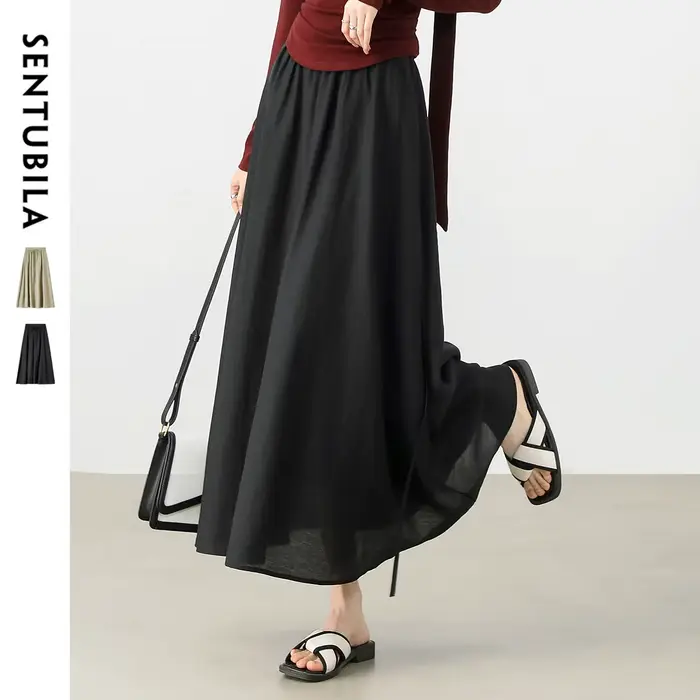 Jupe longue noire SENTUBILA pour femme