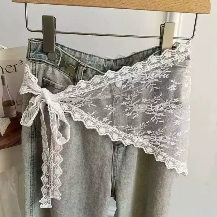 Jupe décorative superposée en dentelle pour femmes