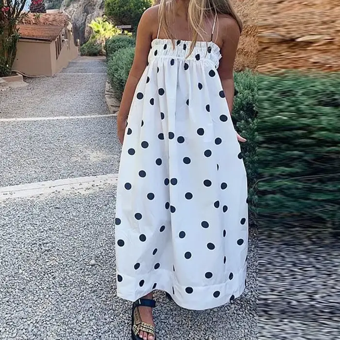 Robe longue à bretelles Spaghetti pour femmes