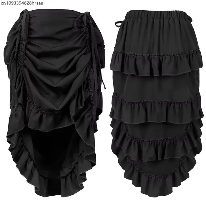 Jupe Pirate pour femmes, Costume gothique médiéval de la Renaissance, jupe haute et basse, style vic