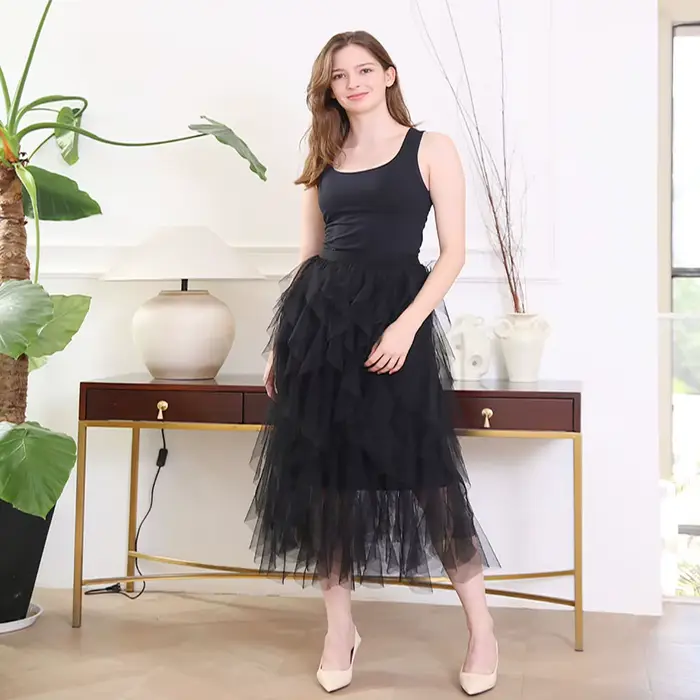 Jupe Tutu Grande Taille en Tulle à Volants Super Tendance pour Femme