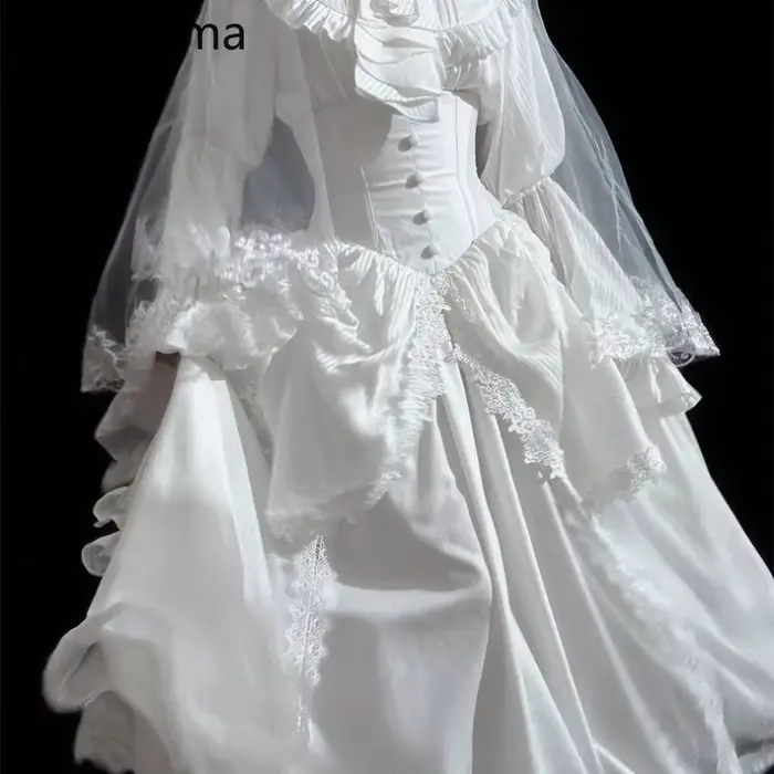 Taille haute jupes trapèze pour femmes 2025 Faldas Mujer De Moda Style Lolita japonais doux Saia Patchwork dentelle grande jupe pivotante
