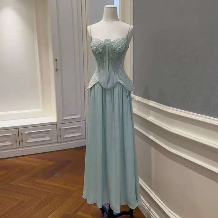 IEQJ – jupe simple plissée à taille élastique pour femmes