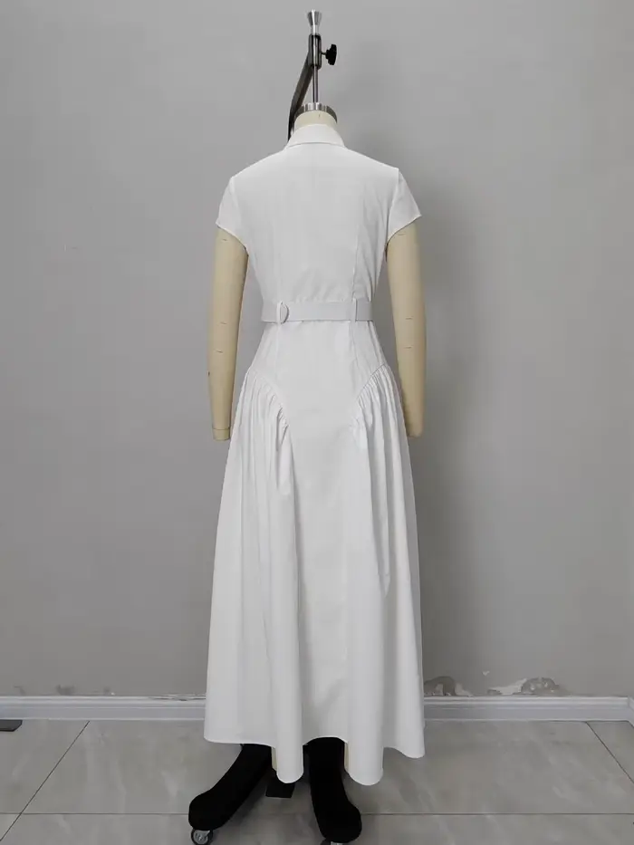 Robe longue à col français pour femme