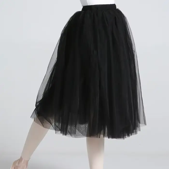 Tutu de ballet blanc classique, taille élastique, quatre couches, tutu de ballerine en tulle, longue