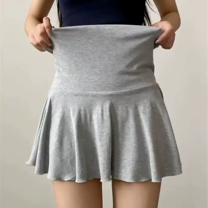 Jupes froncées à taille haute anti-exposition pour femmes