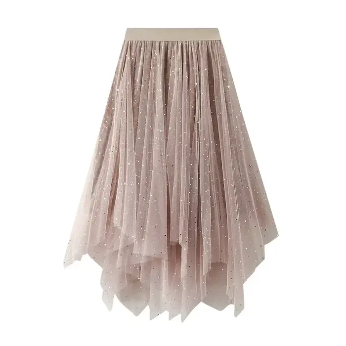 Jupe tutu en maille à paillettes étoiles dégradées pour femmes