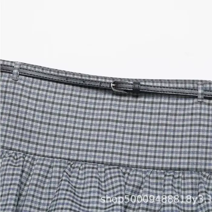 Jupe-culotte à carreaux style collège français Printemps/Été 2026