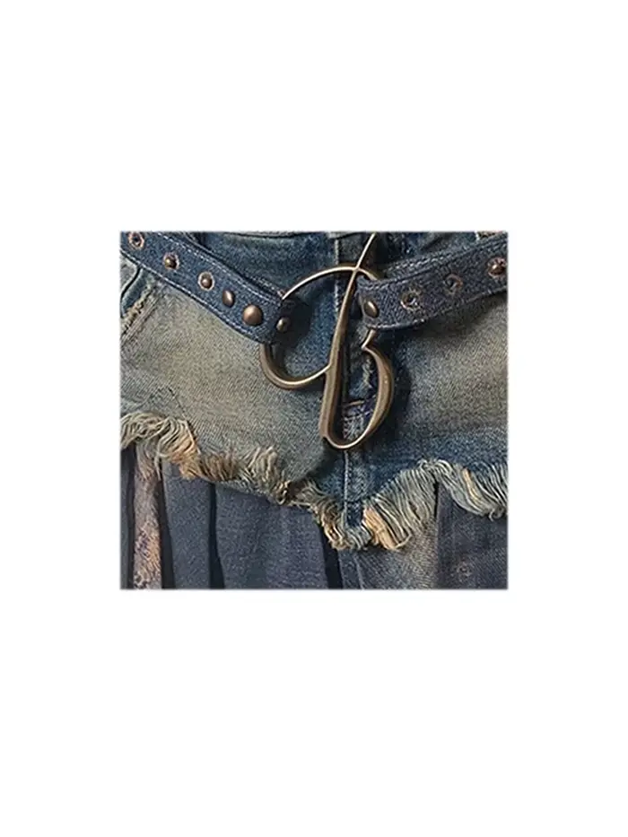 Jupe Patchwork Vintage Y2k pour femmes
