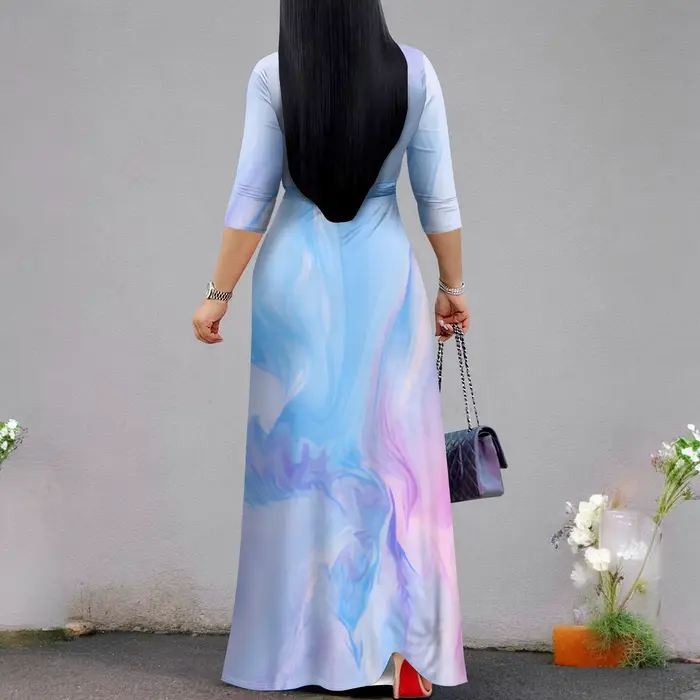 Robe longue pour femme dégradé décontracté