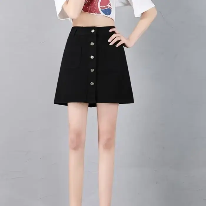 Jupes en jean taille haute pour femmes, jupe courte bleue rétro en jean Y2k Vintage Premium Style co