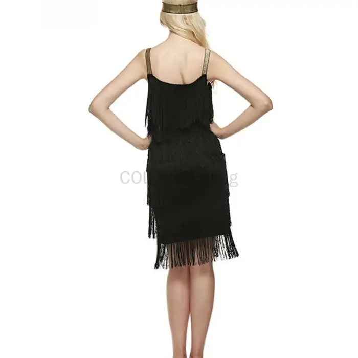 Robe courte à franges pour femme