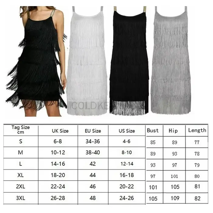 Robe courte à franges pour femme