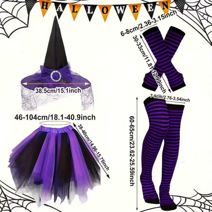 Jupe Tutu de sorcière d'halloween pour filles, Tutus d'anniversaire pour enfants en bas âge, jupes e