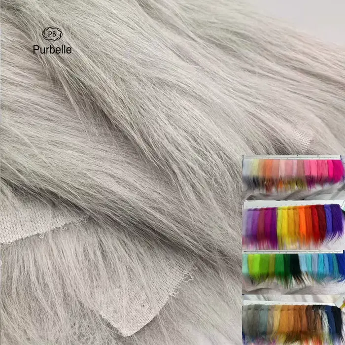 Tissu en fausse fourrure à poils longs pour artisanat et décoration intérieure polyester résistant à la déchirure matériaux de bricolage et hand made DIY occasionnels