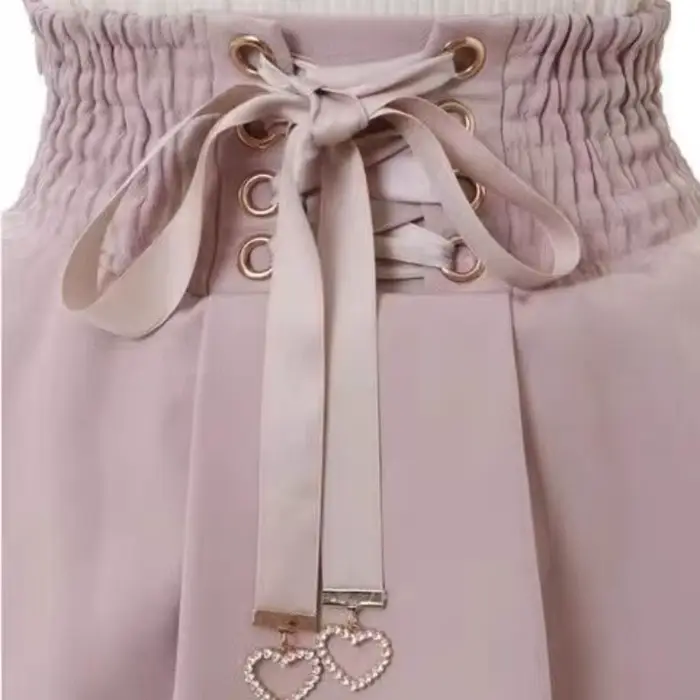 Jupe-short taille haute Sweet Lolita Jirai Kei - Jupe courte à double boucle pour femmes