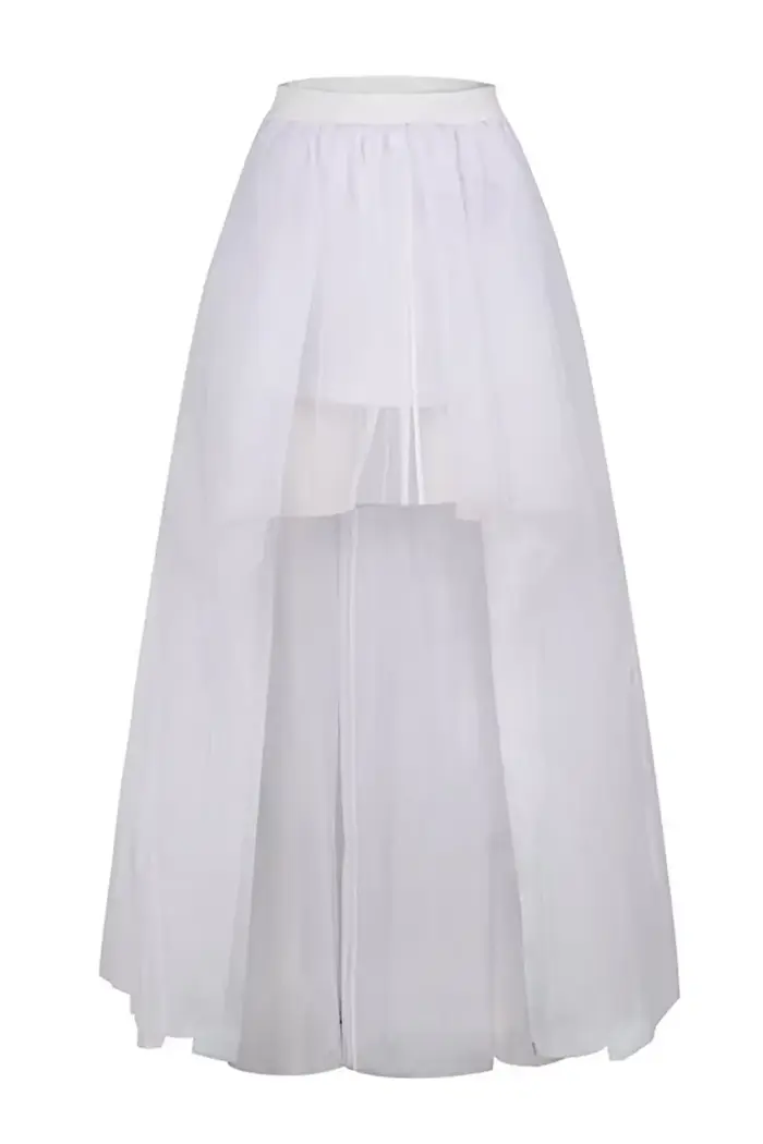 Jupon Long en Tulle Noir pour Femme