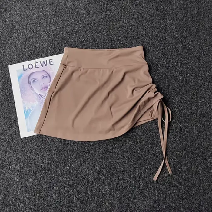 Jupe-short de course taille haute pour femme