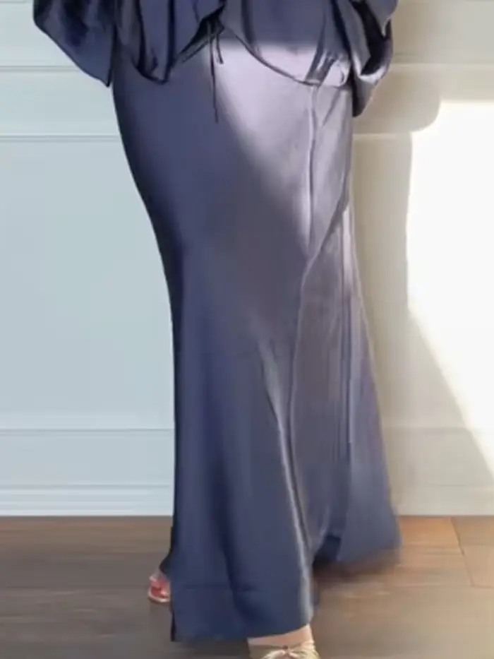 Ensembles de jupes pour femmes : Hauts amples à col en V et manches lanternes avec lacets, et jupes 