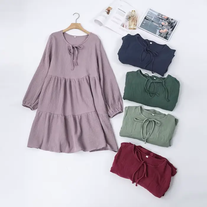 Robe en mousseline 100% coton pour femmes