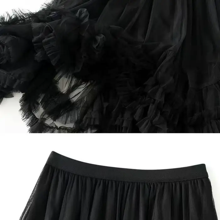Maille taille haute jupe femmes mode coréenne Chic volants