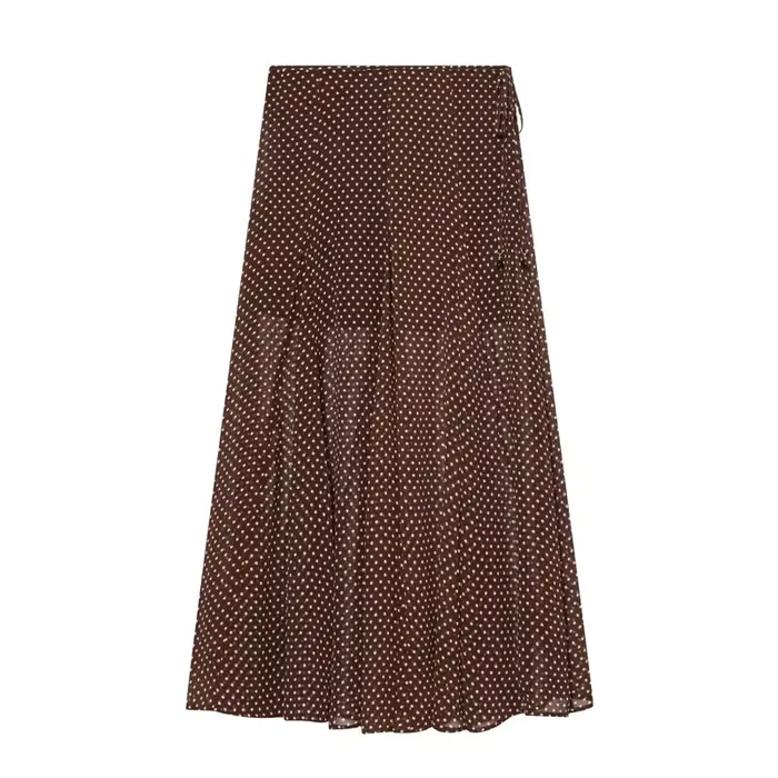 Jupe à pois pour femme, nouvelle mode printemps-été 2026, jupe midi décontractée et chic pour femme,