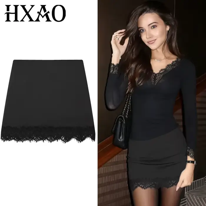 HXAO Satin dentelle jupe Shorts femmes