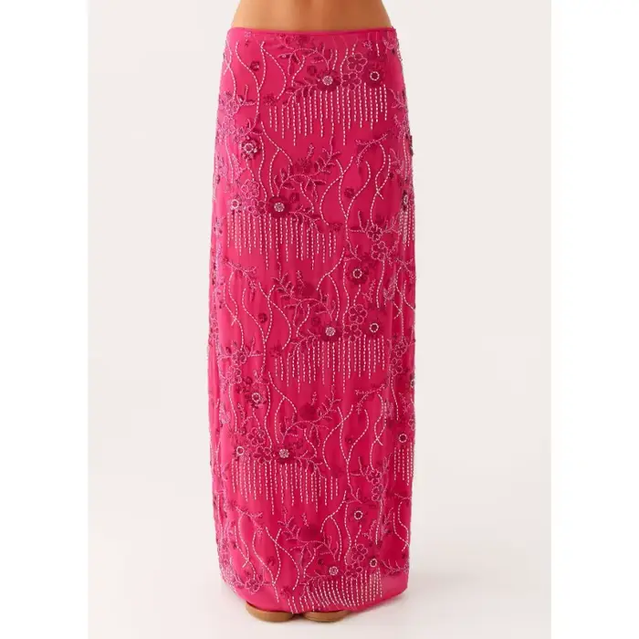Jupe moulante brodée de paillettes pour femmes, Sexy, élégante, extensible, taille haute, florale, S