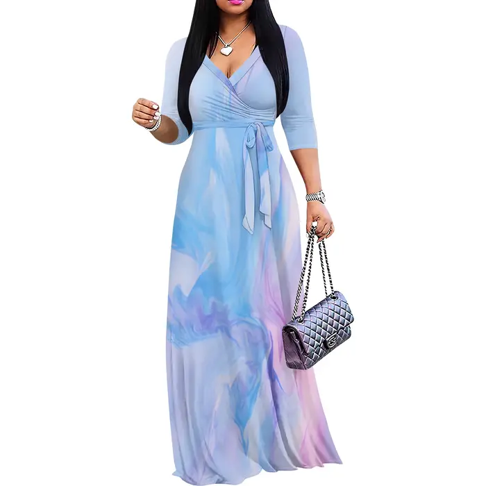 Robe longue pour femme dégradé décontracté