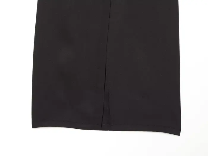 Willshela – jupe mi-longue noire à boutons pour femmes