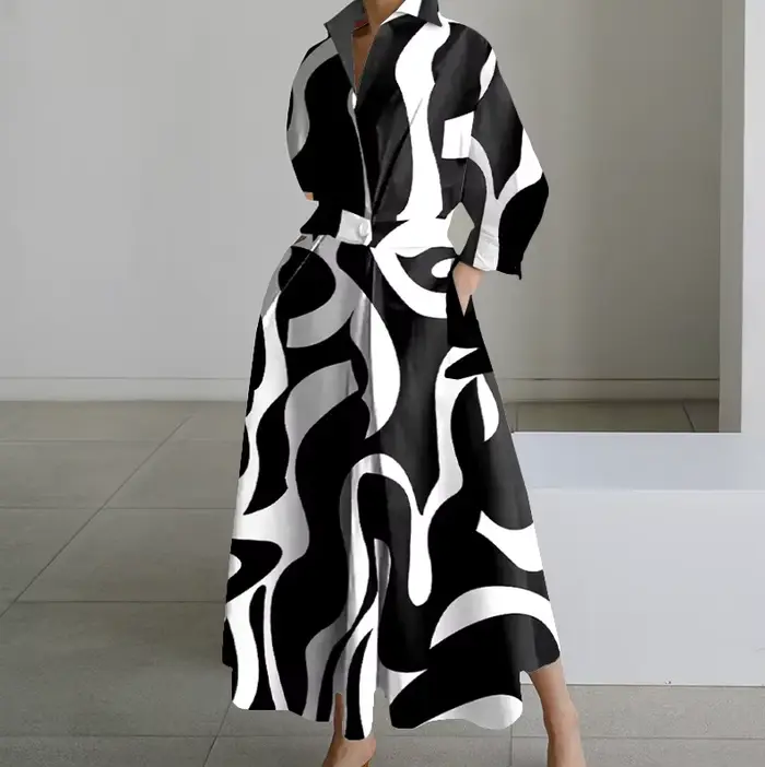 Robe longue taille haute pour femmes