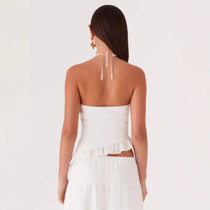 Jupe longue ample en coton pour femme avec ceinture