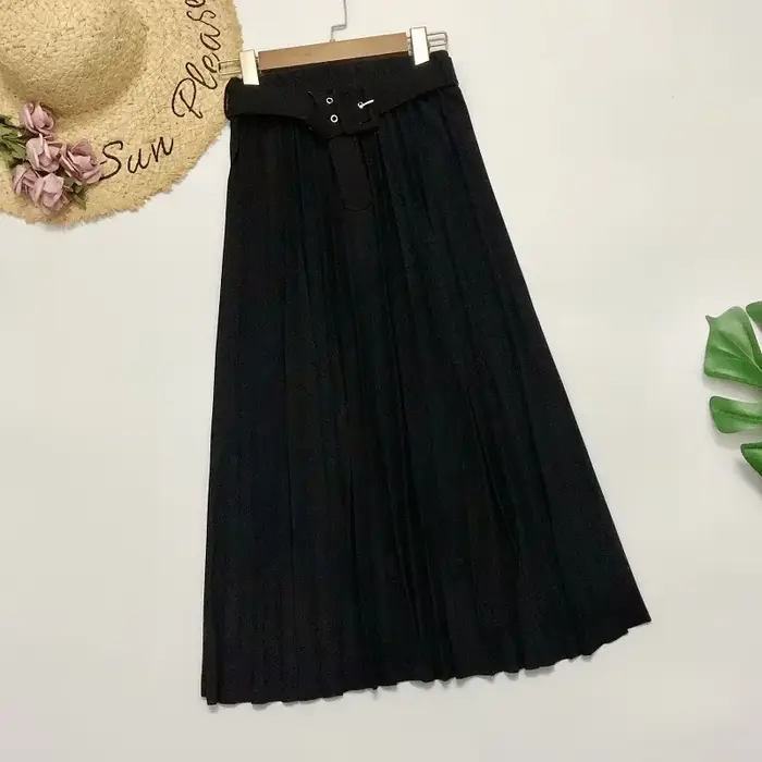 Jupe plissée taille haute pour femmes, jupe mi-longue A-Line, multicolore, élégante, bureau, automne
