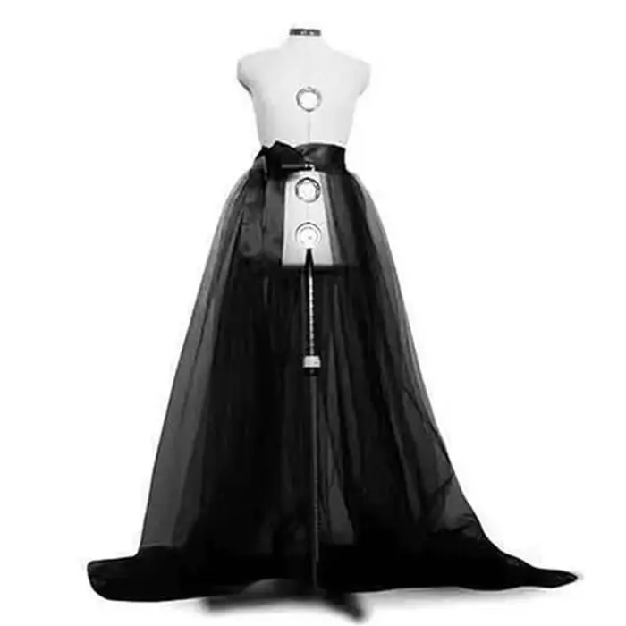 Jupe gothique Tulle en polyester pour femmes junior, silhouette de robe de bal, longueur au sol, design intemporel pour bal, fêtes et mariages