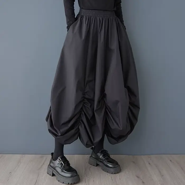 Jupe longue décontractée ample taille haute vintage en coton grande taille pour femme printemps été 