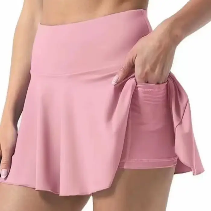 Jupe de tennis pour femmes avec poches plissées taille haute en polyester pour activités sportives et événements sociaux