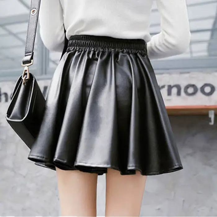 Jupe en simili cuir sexy, élastique, courte et minishort pour femmes, multi-usages, pour patineuses, travail et discothèque