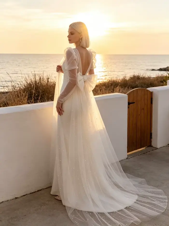 Robe de mariée sirène élégante et ajustée en satin luxueux à col carré personnalisé